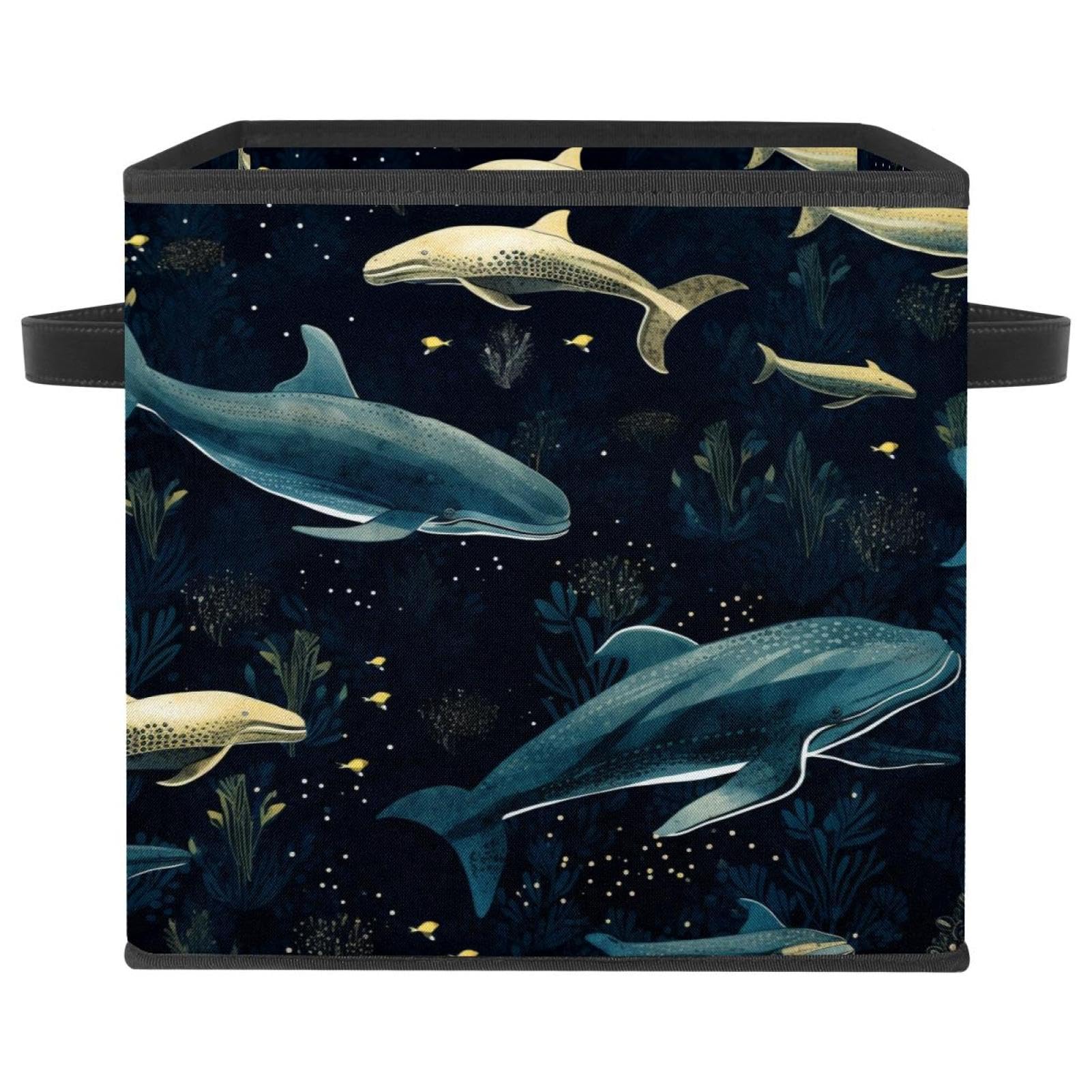 Boîte de rangement cubique Whale N en tissu Oxford pliable 28cm