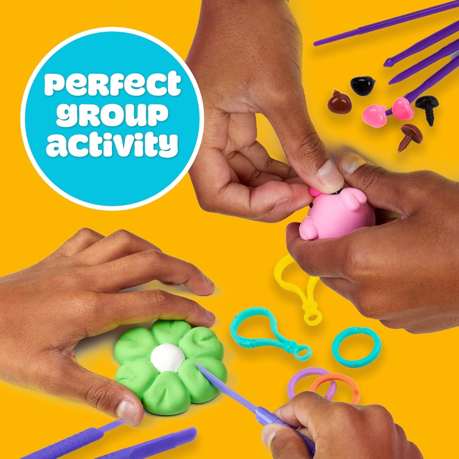 Play-Doh Air Dry Clay Mini Maker Creations, Makes 6 Keychains