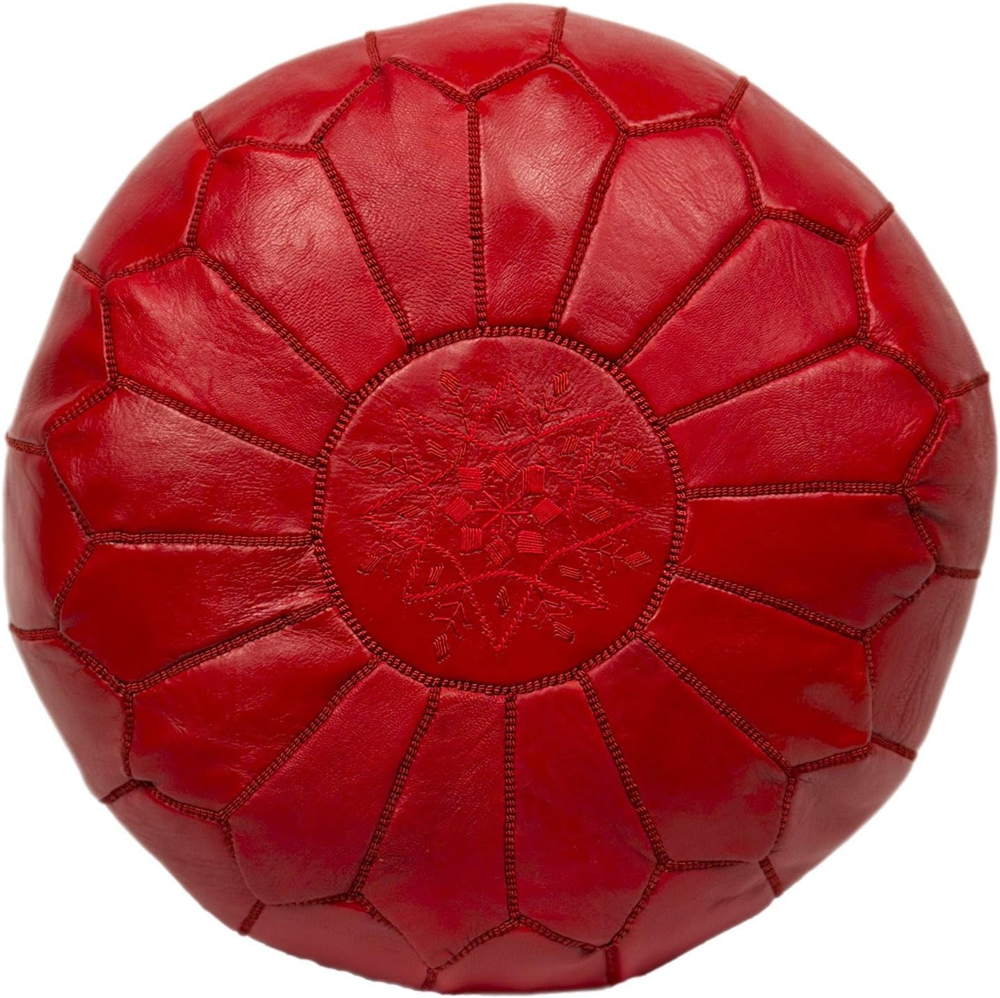 Leather Luxury Ottomans Footstools Red Unstuffed