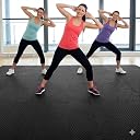 EASY HOME Interlocking Gym Mats for Floor, Home Rubber Workout Mat, EVA Foam Exercise Mat- 60x60cm - 12mm Thick, Black (Pack of 12-48 Square Foot) gallery image