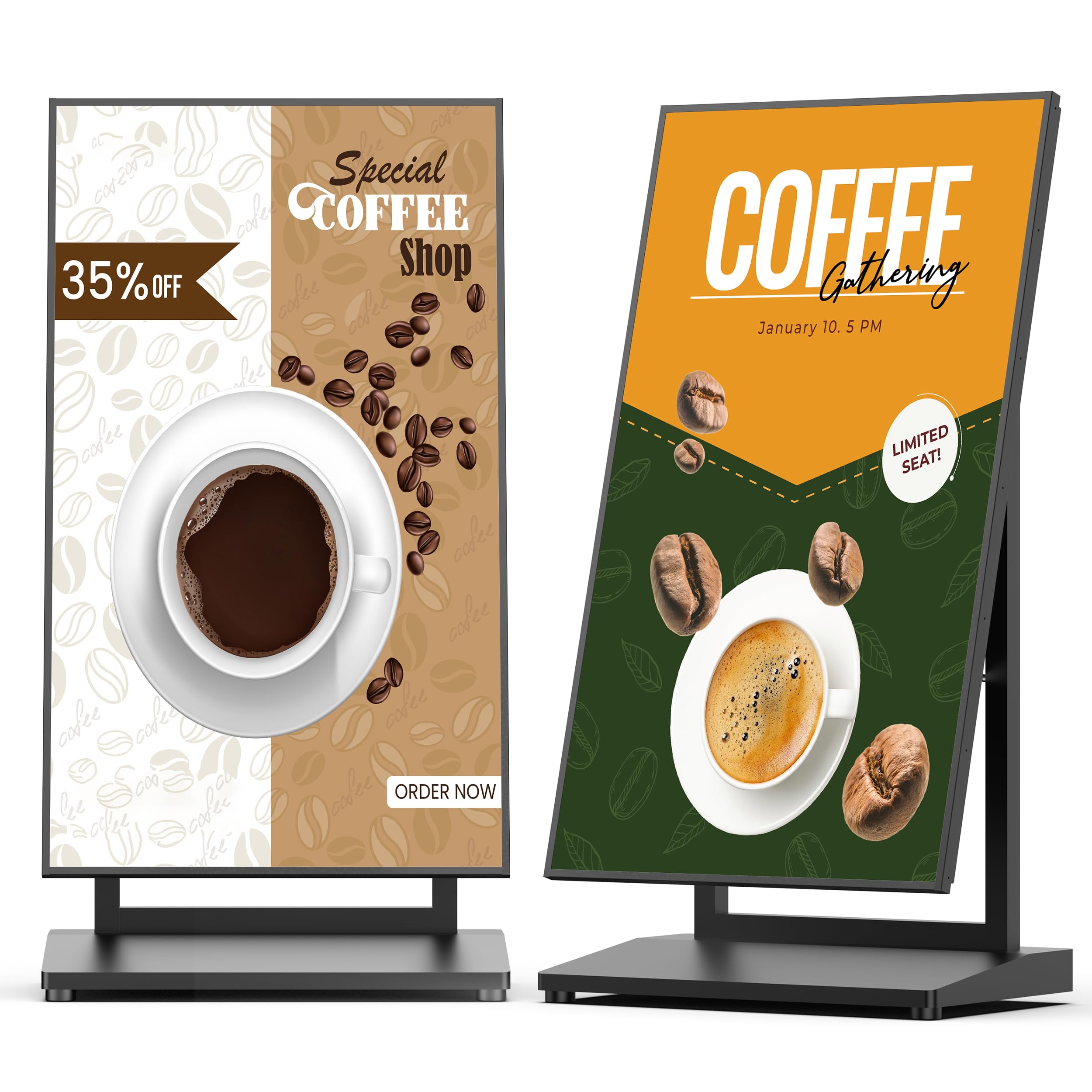 HARZHI Portable Indoor Digital Signage Display Kiosk, 43 Inch, 2 Pack