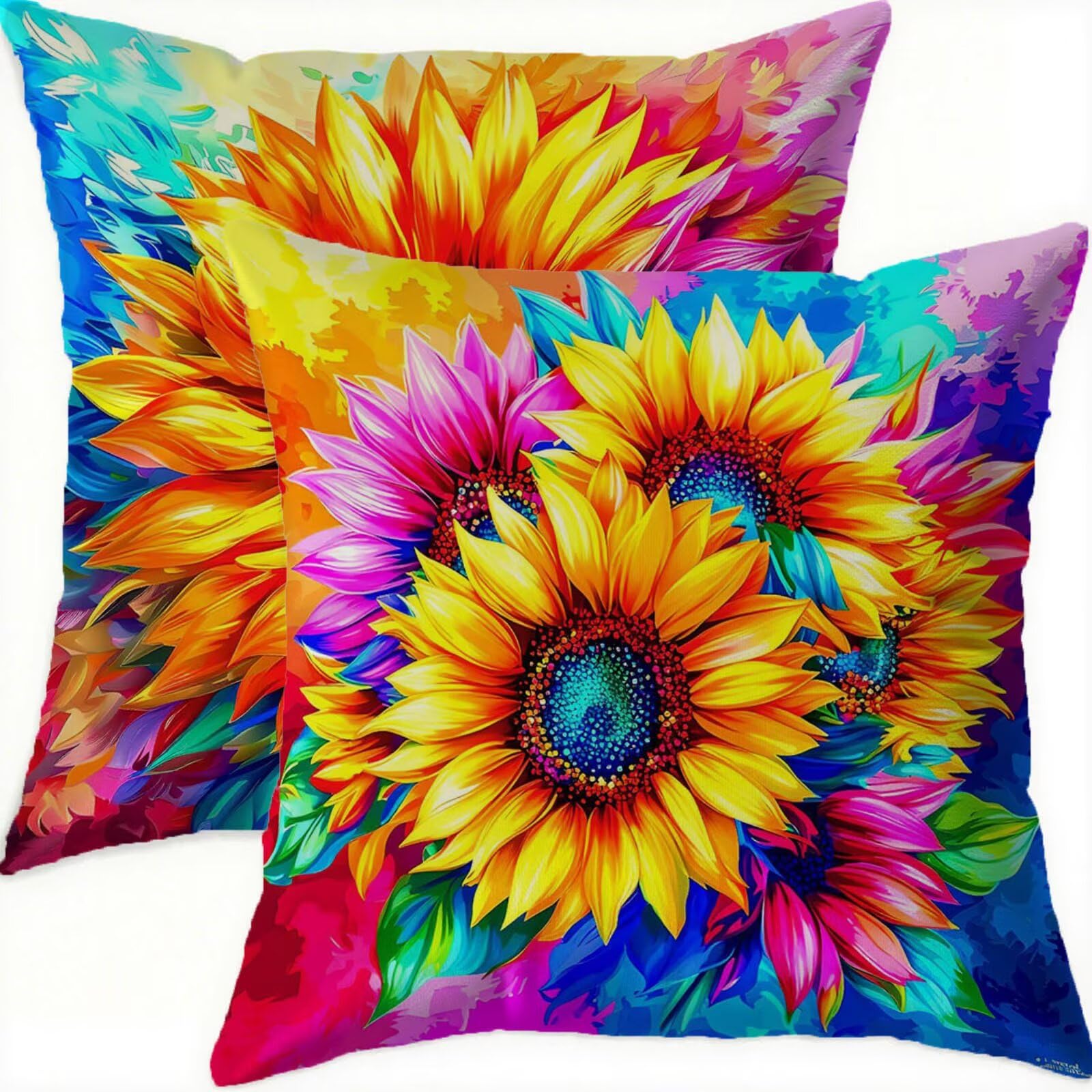Housses de coussin 65x65cm velours imperméable taie oreiller décoratif canapé patio A-530