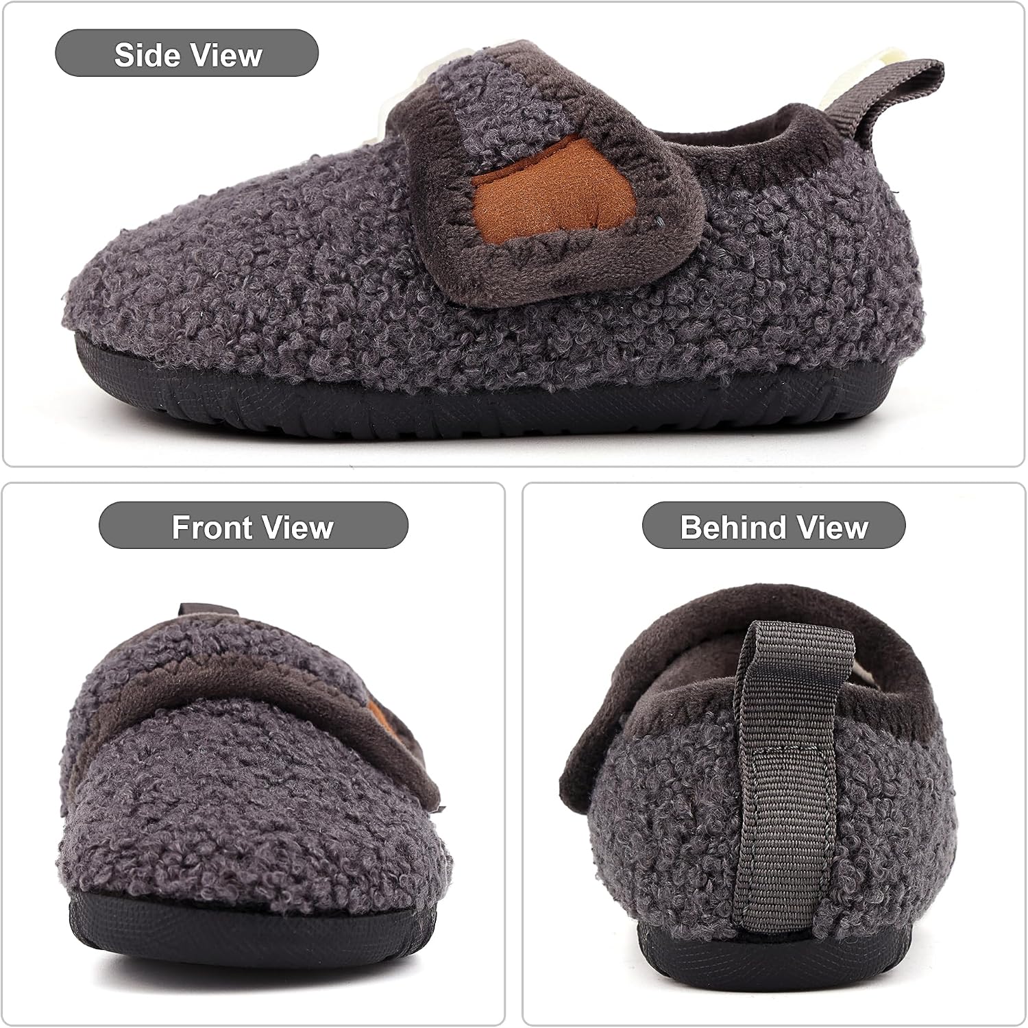 Toddler Slipper Boys Girls Warm House Slippers Plush Linned Kids Slip on Sock Cozy Lightweight Indoor Outdoor Home Shoes