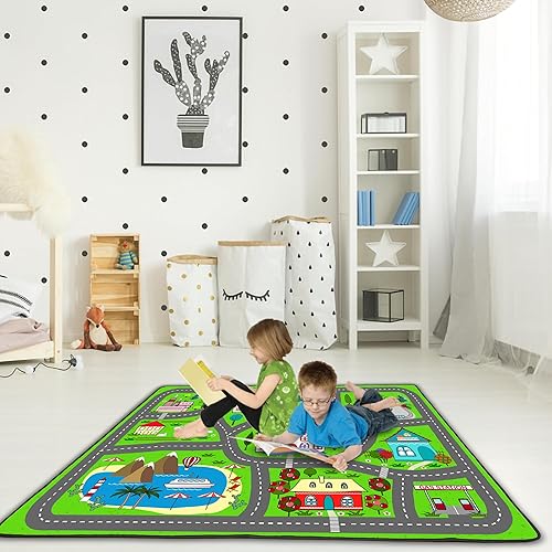 Miniatura 9 de Alfombra de juego para niños y bebés, alfombra de juego suave de felpa para piso, sala de juegos, dormitorio, aula, alfombra de aprendizaje de la