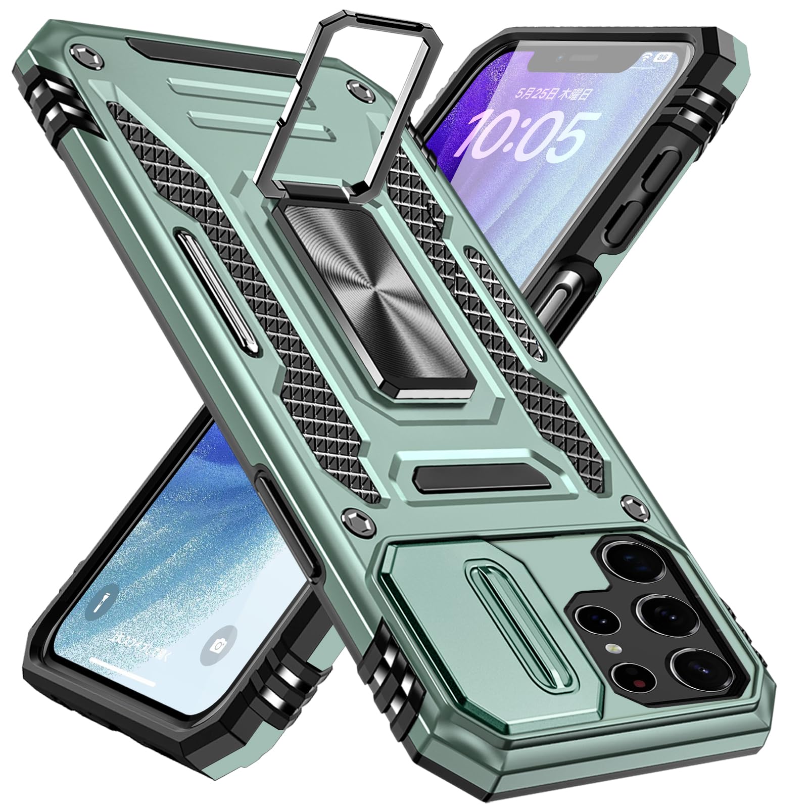 Amazon.co.jp: Galaxy S22 Ultra ケース リング付き 衝撃吸収 耐衝撃 