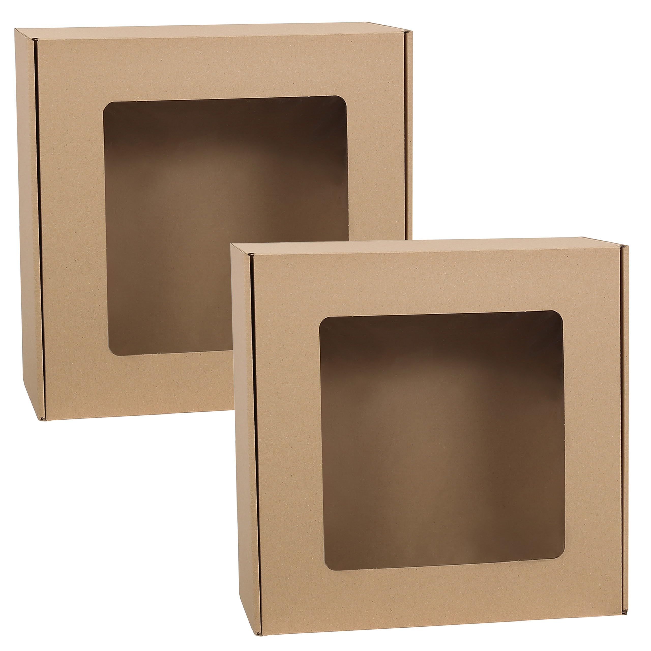 Square mailing box with window, gift box, gift box 30x30x10cm (x2)