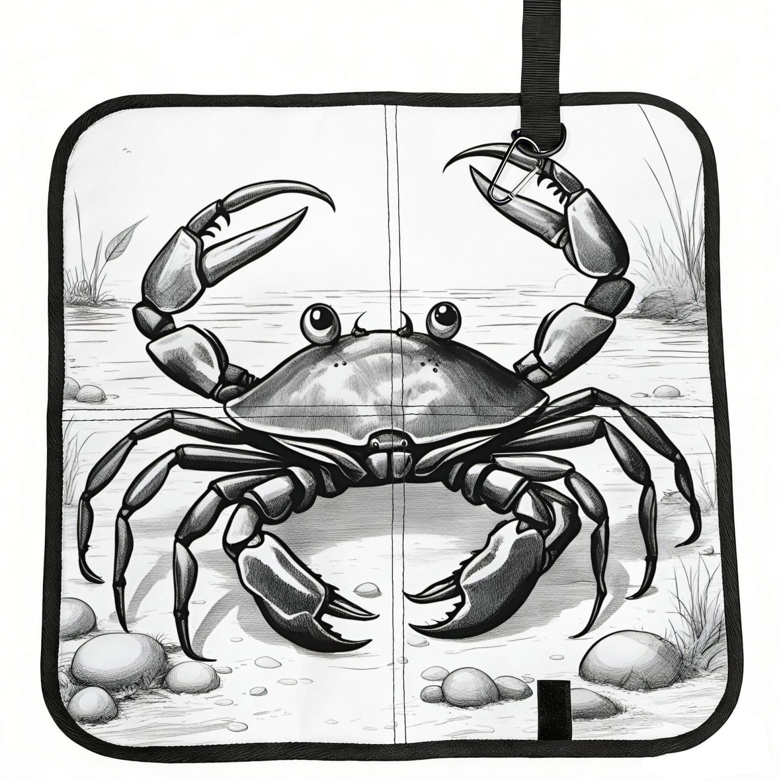 AYYQWE Cartoon Crab 1 Print Foldable Seat Cushion Portable Chair Pad Office Commuting Picnic Camping Outdoor