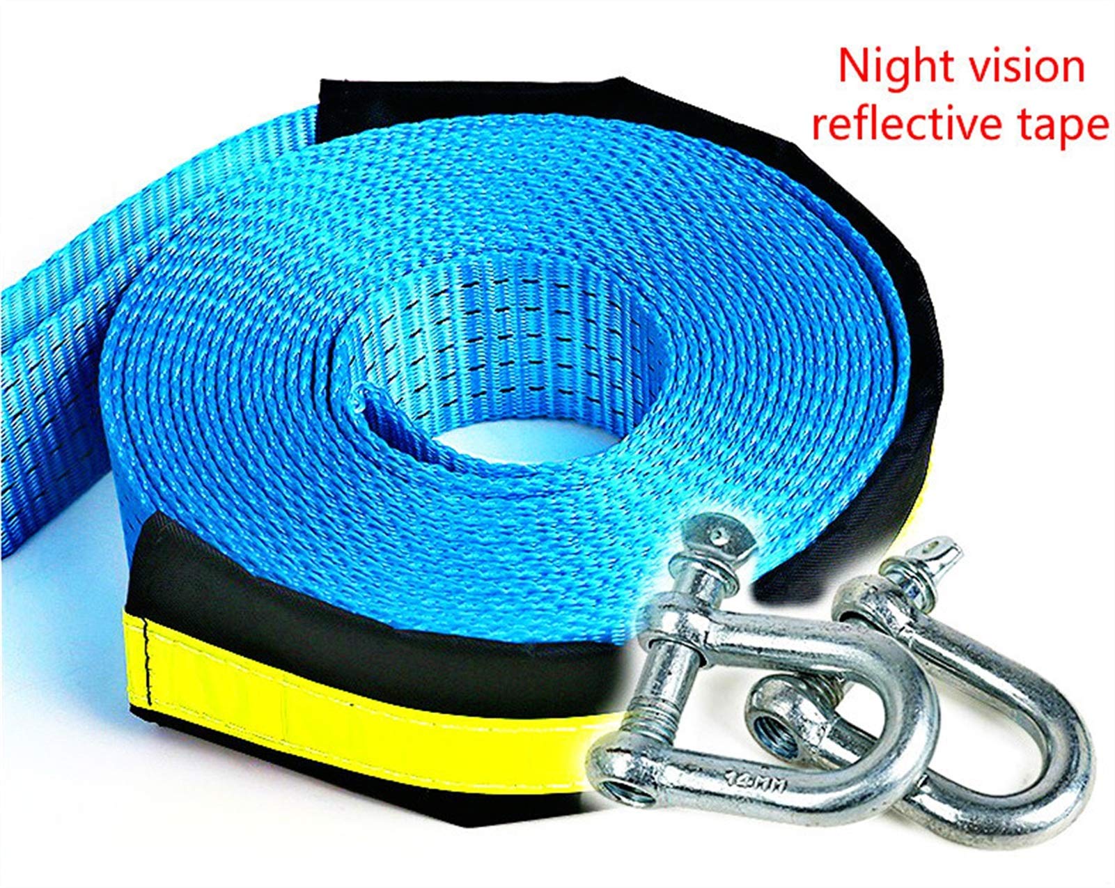 5 M 8 Ton Kabel Liny Holowniczy Liny Z UP Szekla Wysoka wytrzymałość Nylon z odblaskowym światłem do samochodu ciężarówki Trailer SUV