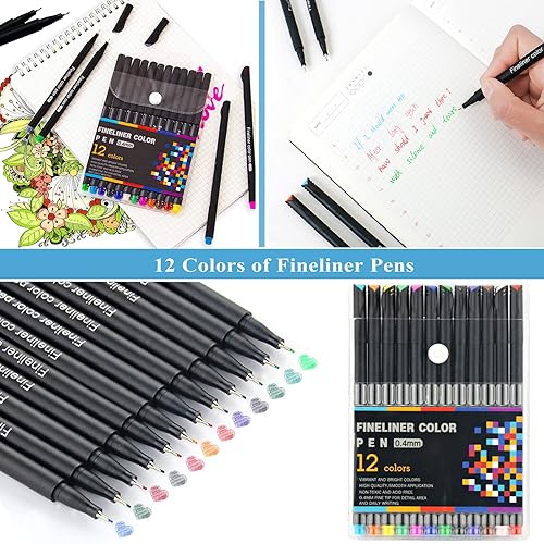 Miniatura 6 de Cuaderno A5 de cuero forrado con 12 marcadores, 6 anillas, planificador A5, cuaderno recargable, bloc de notas, diarios de escritura para niñas,