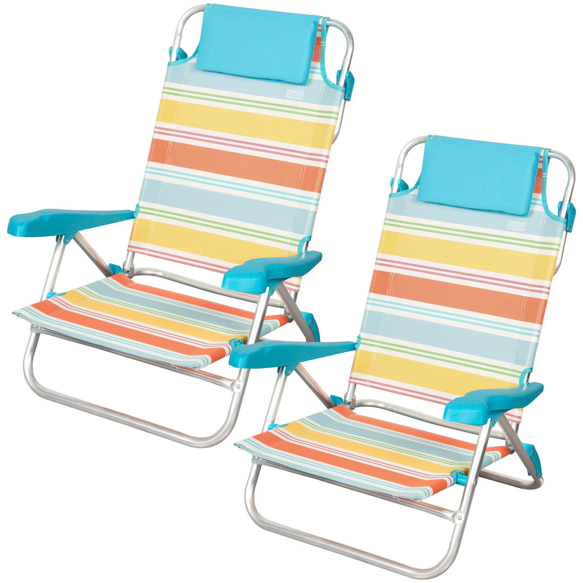 Chaise de plage pliable contre le mal de dos AKTIVE Santorini à dossier réglable