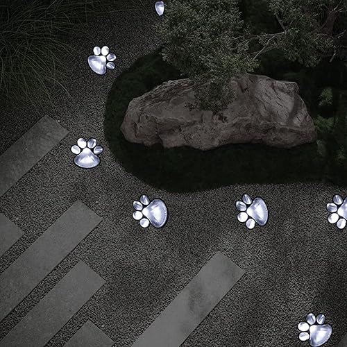 Miniatura 5 de Luces solares con estampado de patas tira de luces solares LED impermeables para exteriores (juego de 8), lámpara decorativa de perro y gato, luces