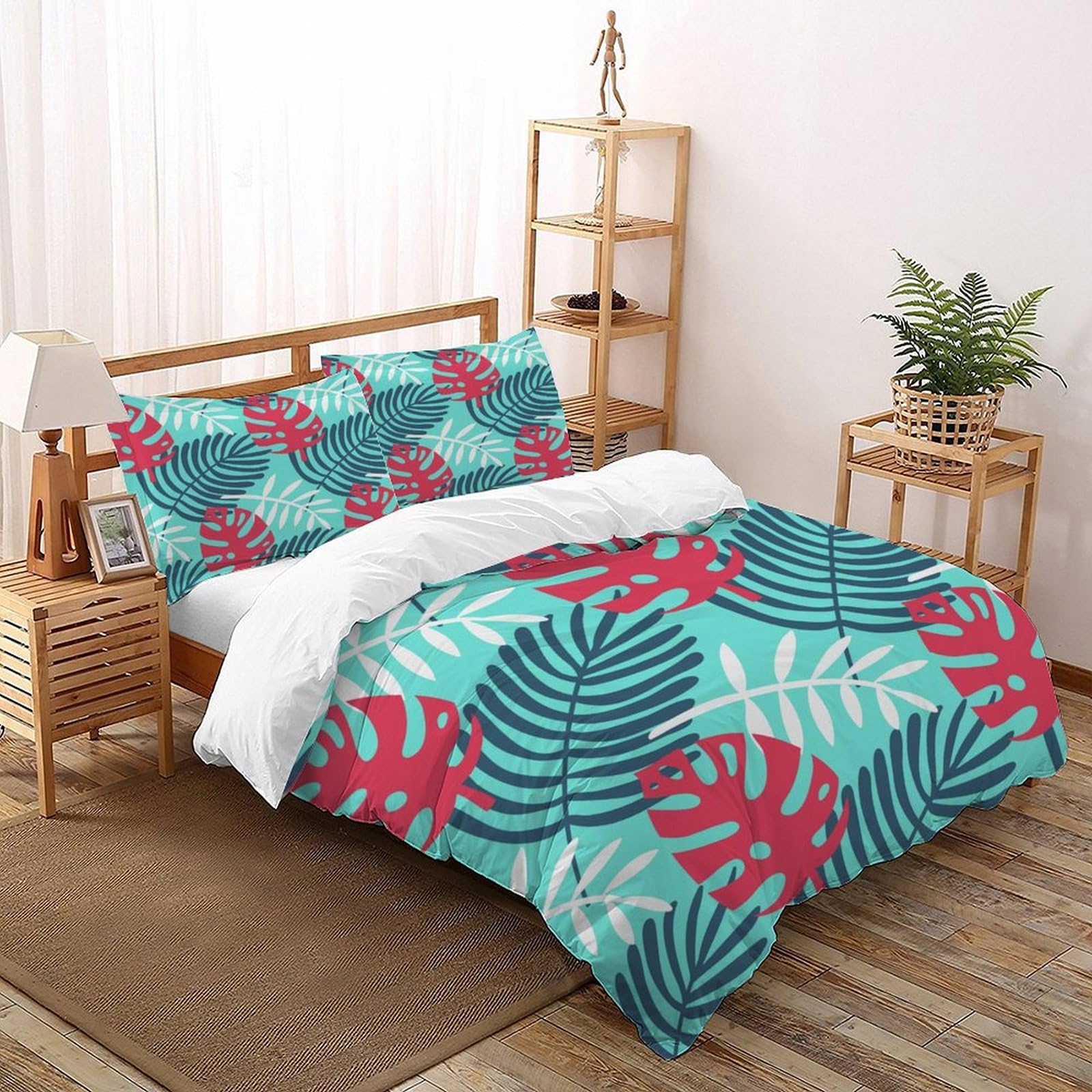 Parure de lit Monstera pour une chambre parentale nature et exotique