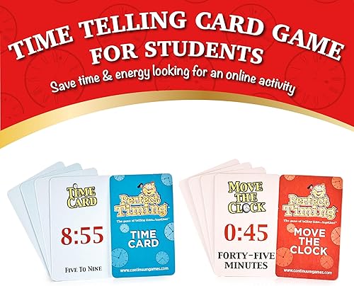 Miniatura 6 de Continuum Games Perfect Timing Game - Juego de mesa cooperativo Tell Time para niños - Divertido juego educativo familiar para aprender a leer un