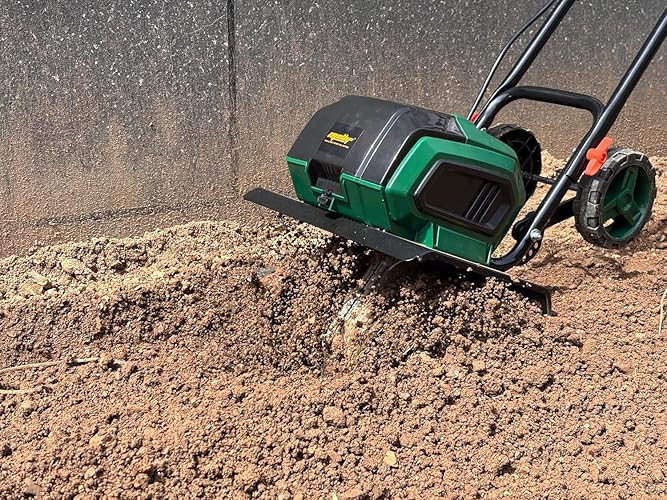 Bild 6 - Mellif Akku-Gartenfräse für Makita 18V Akku – 22 cm Arbeitstiefe, 32 cm Arbeitsbreite, bürstenloser Motor, 2-Punkt-Sicherheitsschalter, klappbares Design, 16 Stahlzinken (ohne Akku)