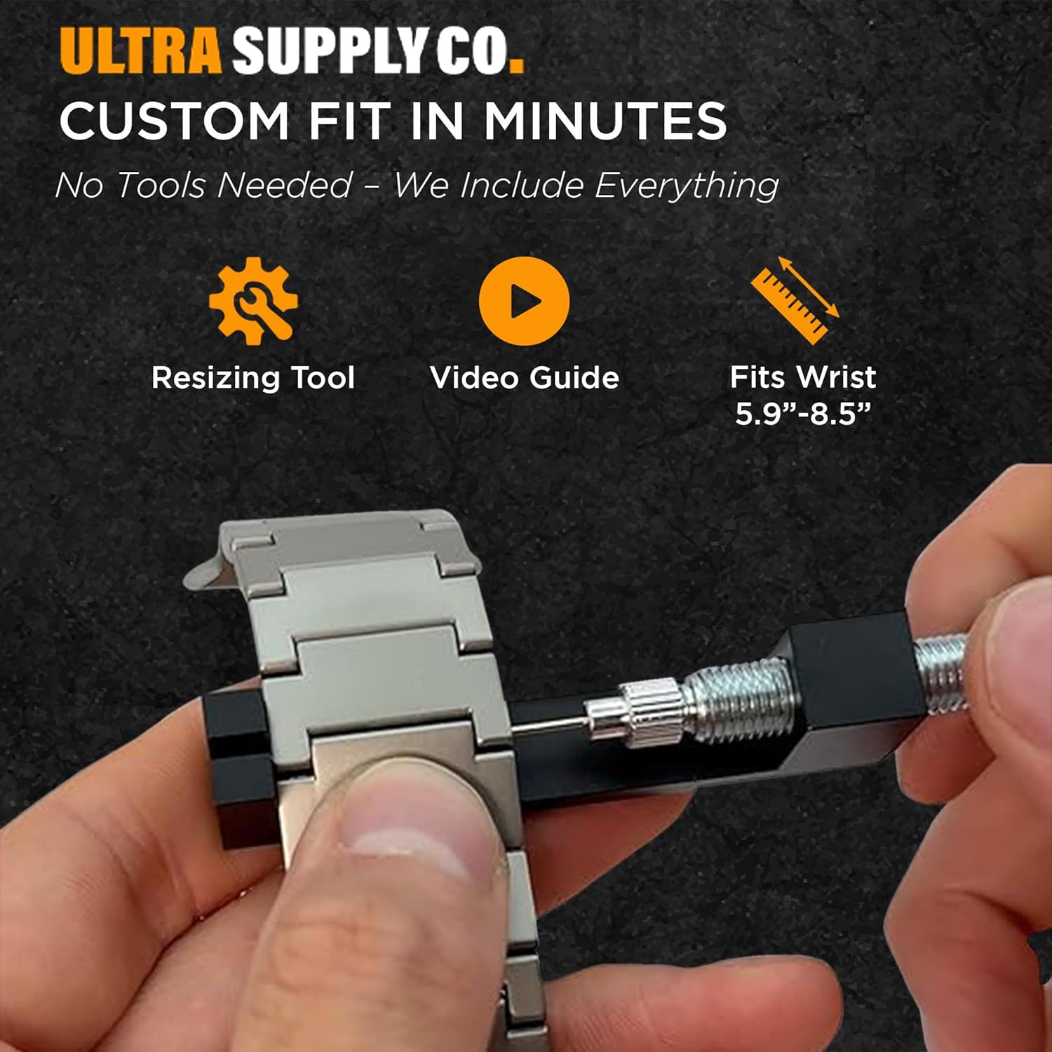 Ultra Supply Co. Titanium Apple Watch Ultra Band - Premium Titanium Watch Band 49mm - DLC Coating - Magnetic Clasp - Adjustable Metal Bands for Apple Watch Ultra 3, 2, 1