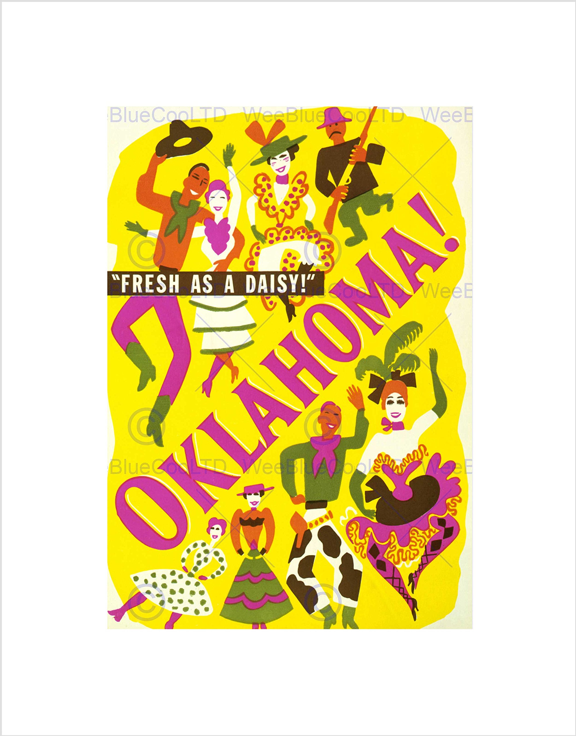Wee Blue Coo THEATRE STAGE PLAY MUSICAL OKLAHOMA RODGERS HAMMERSTEIN FRAMED PRINT B12X10544