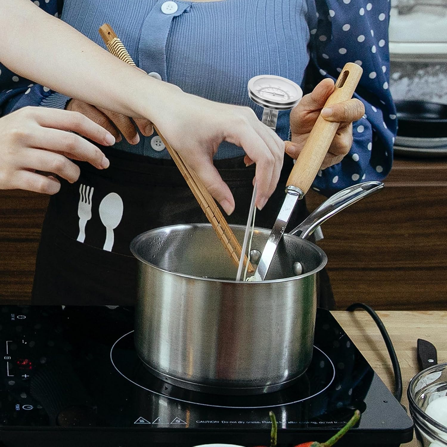 Stainless Steel Kitchen Food with Long Probe Silver