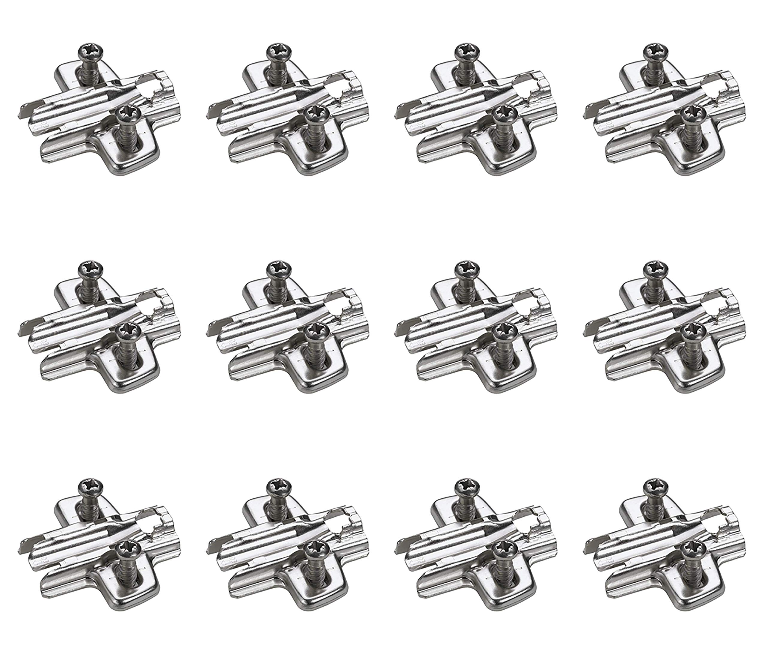 HettichCross Mounting Plate Oblong Hole Height Adjustment for Sensys and Intermat Hinges (9071626) x12