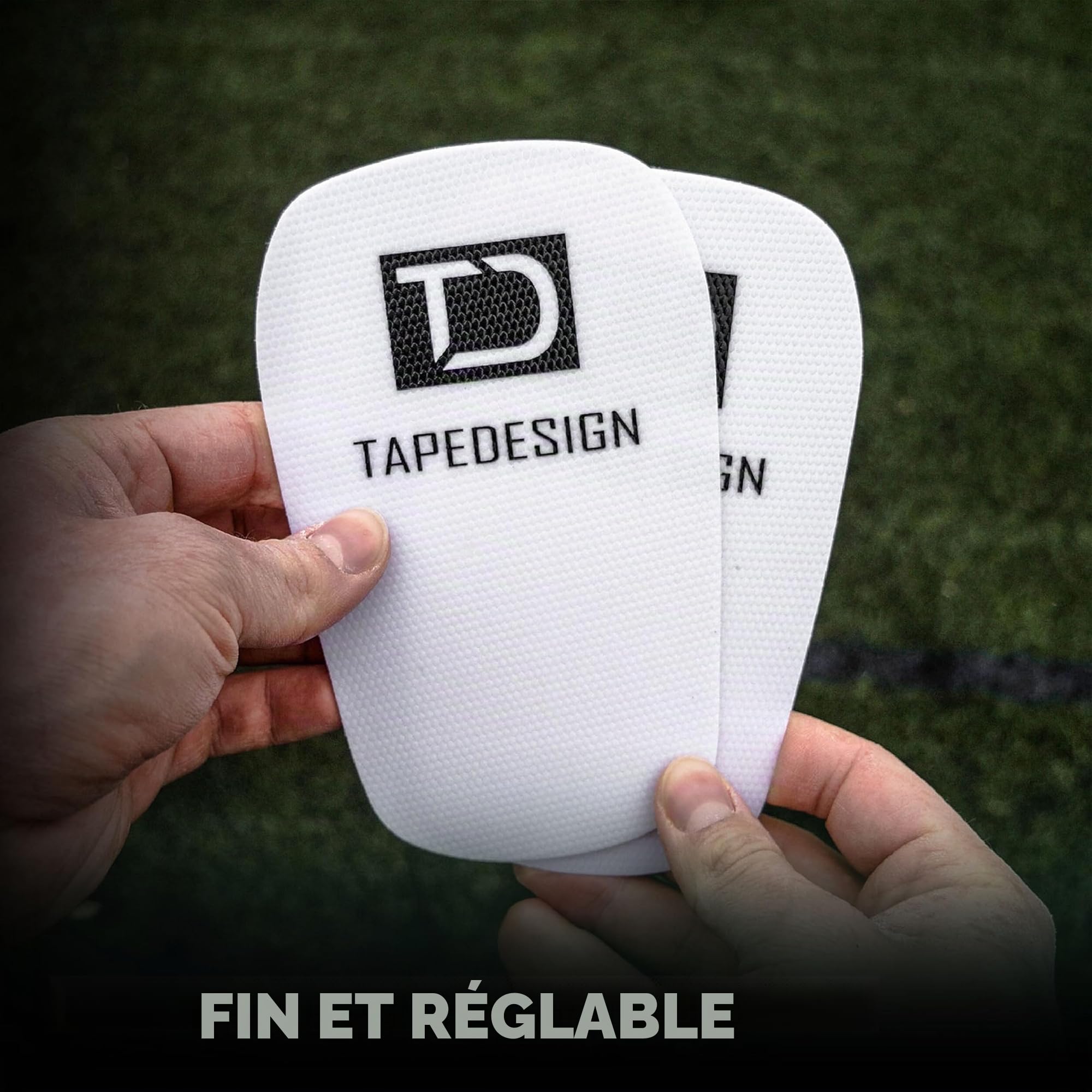 TAPEDESIGN – Protege Tibia Foot Enfant & Adulte – Performance Shinguards 2.0 – Thermoformable & Personnalisable – Ultra Léger 33g – Mini Protege Tibia – Blanc