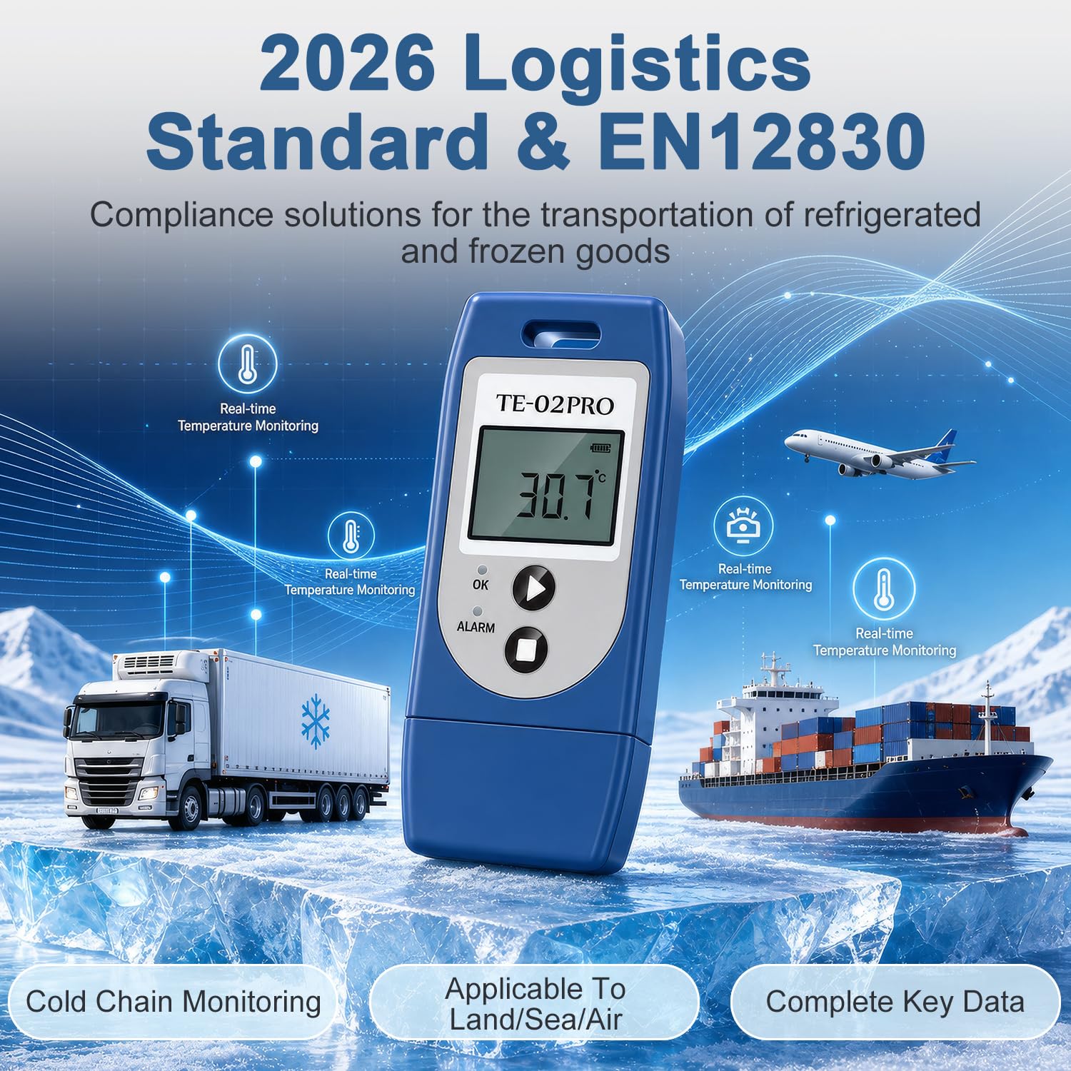 ThermElc TE-02 Pro Enregistreur Température USB, Rapport PDF/CSV Automatique, Comparaison des Données de Plusieurs Appareils, Enregistreur de Température Conforme à la Norme 21CFR Partie 11