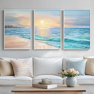 12 Navy Blue Sofa Living Room Ideas for Deep Sophisticated Style 85 Framed Coastal Beach Wall Art for Living Room, Large 3 Piece Blue Ocean ...