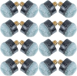 30pcs 10mm Screw Pool Cue Tips Replacement Set, Pre-Shaped Blue Gray Pool Stick Tips for Snooker and Billiards, Sturdy Accessories for Game Room and Recreational Use