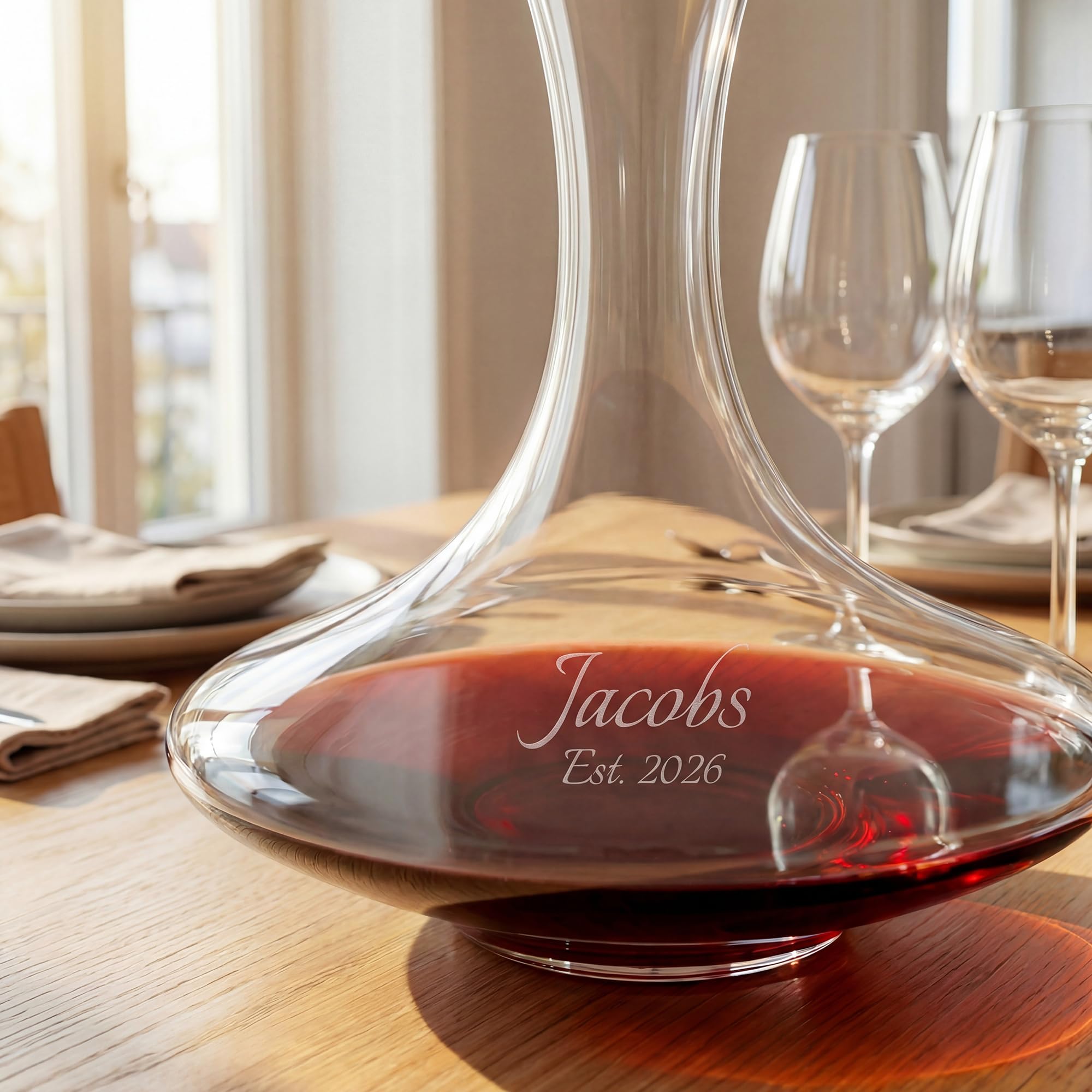 Riedel Ultra decantador personalizado, decantador de vino de cristal grabado personalizado para vino tinto o blanco, accesorios de bar para el hogar y regalo para los amantes del vino