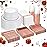 Supernal 400pcs Rose Gold Plastic Plates Disaposable Heavy Duty included Disposable Utensils& Plastic Party Plates Disaposable Party Cups and Napkins Sets for Wedding Party and Birthday