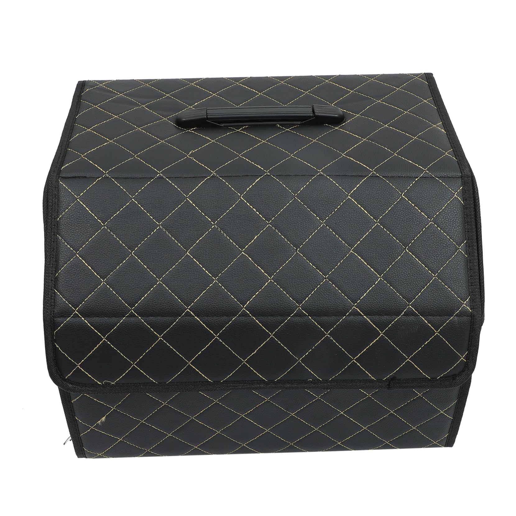 Alipis Scatola Organizer Pieghevole per Bagagliaio Auto in Cuoio Nero