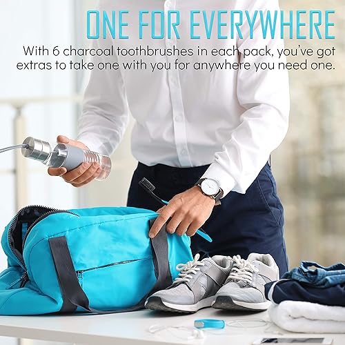 Miniatura 5 de Dental Check - Paquete de 6 cepillos de dientes solución natural de blanqueamiento dental cerdas ultrasuaves para el cuidado dental cerdas en ángulo