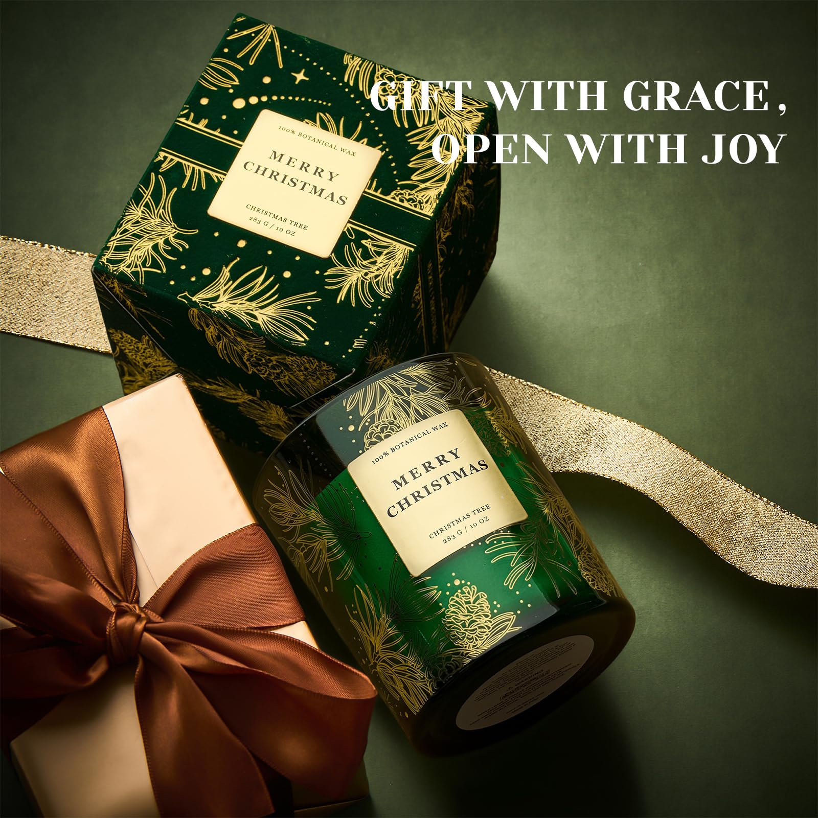M&SENSE Vela de Navidad con aroma de árbol de Navidad, cera de soja, 230 ml, ideal para decoración del hogar de invierno para hombres y mujeres
