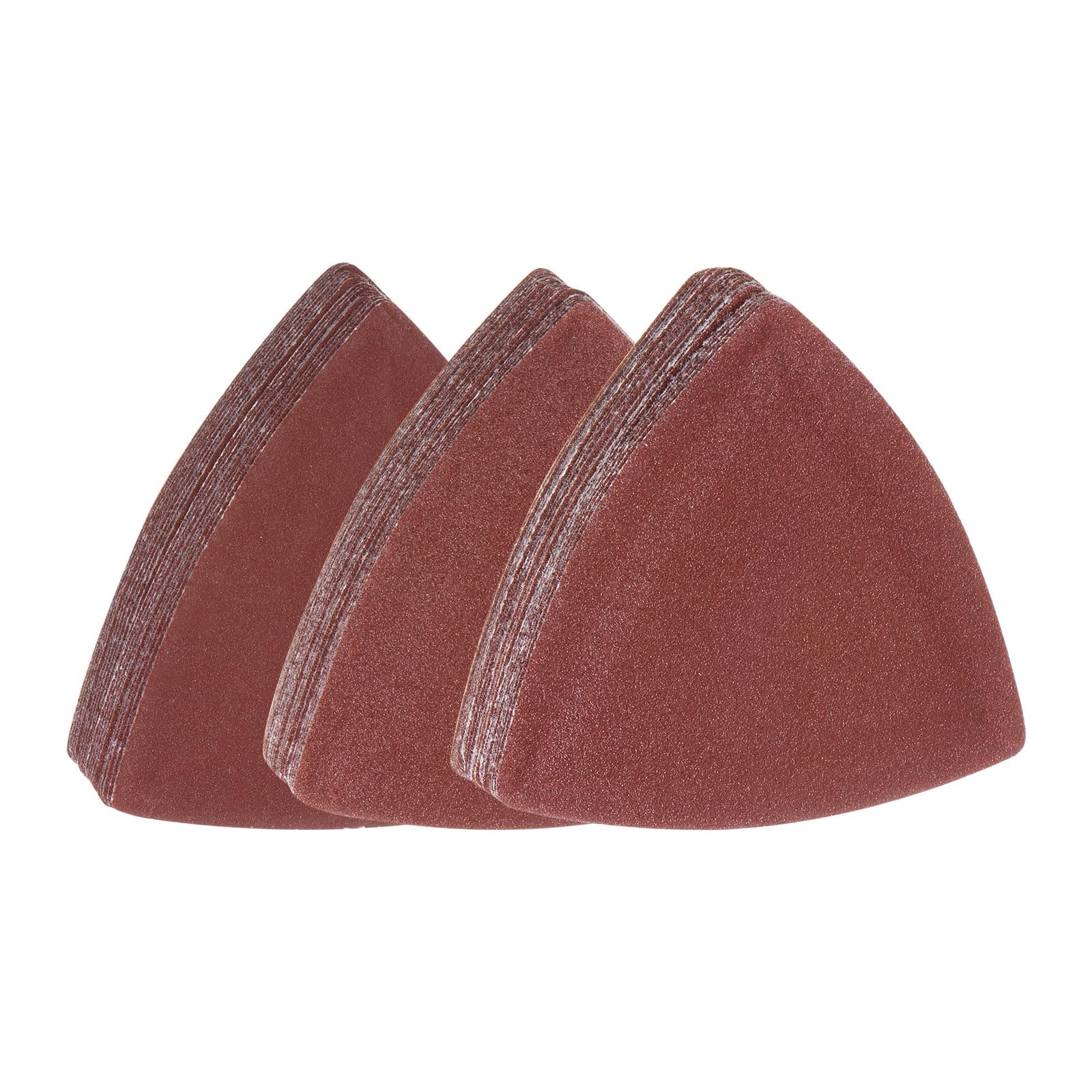 Generic 60pcs Triangular Hook & Loop Sandpapers 150/180/240 Grits 3-1/8" Aluminum Oxide Sanding Pads Mouse Detail Sander Papers Multitool Sheets Set (