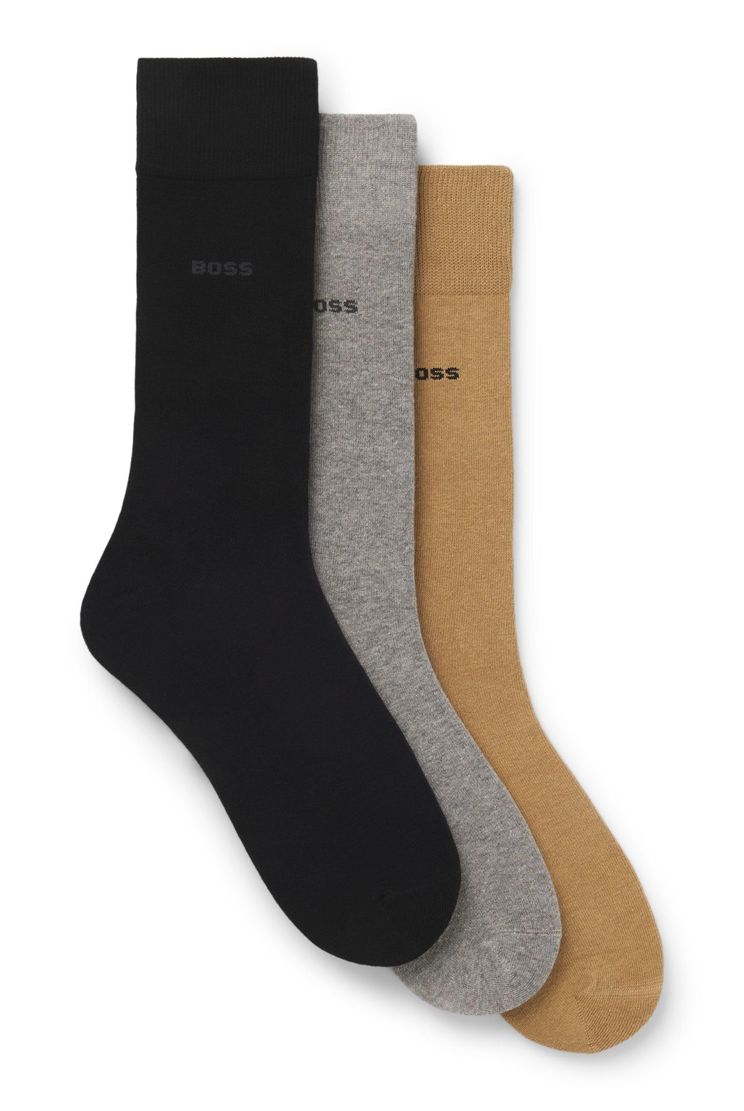 BOSS Mens 3P RS GiftSet Uni CC Three-pack of regular-length socks with logos