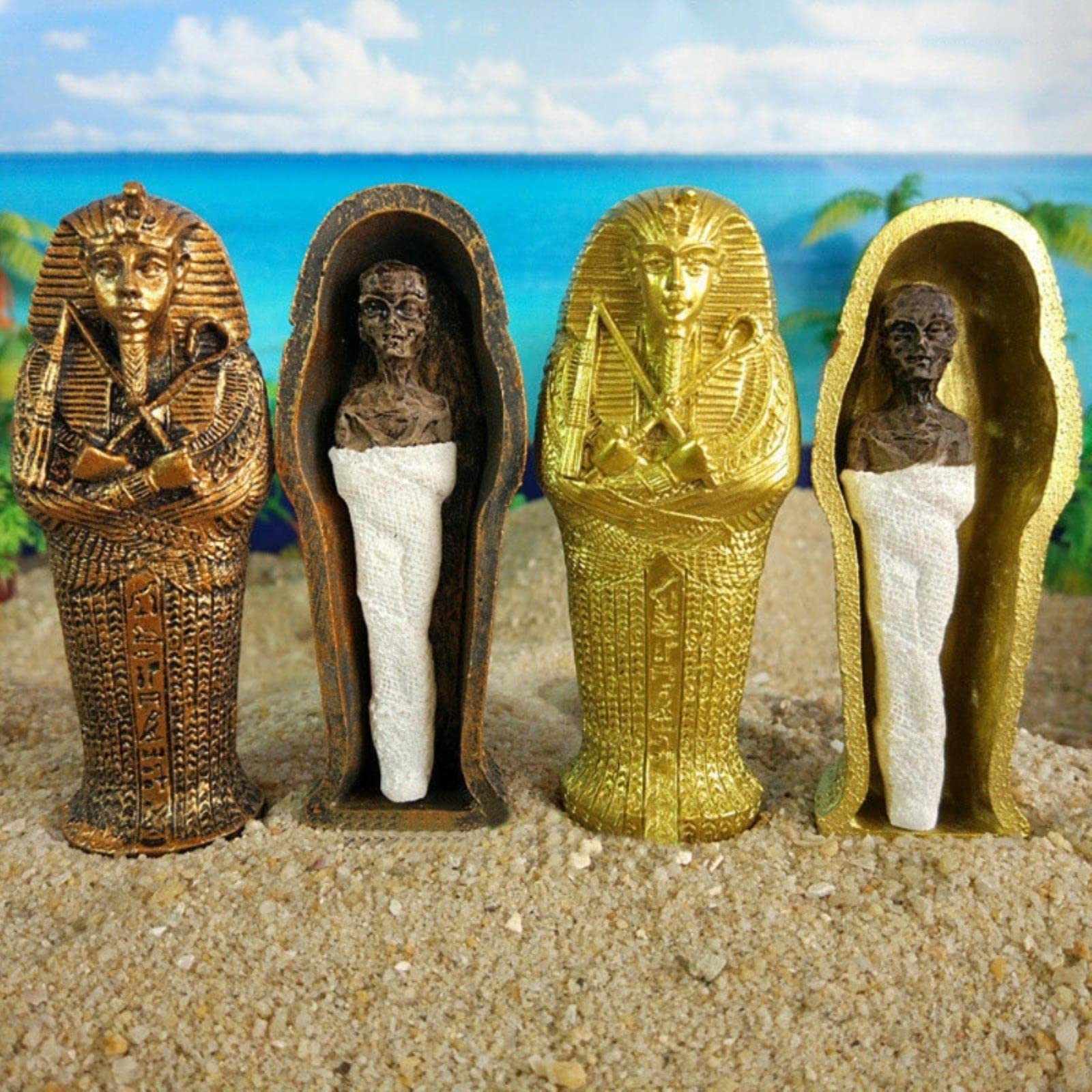 Ataúd de Resina egipcia Antigua con estatuilla de inserción de Momia, Estatua de Faraón de Egipto, artesanía en Miniatura, decoración Coleccionable, Venta al por Menor