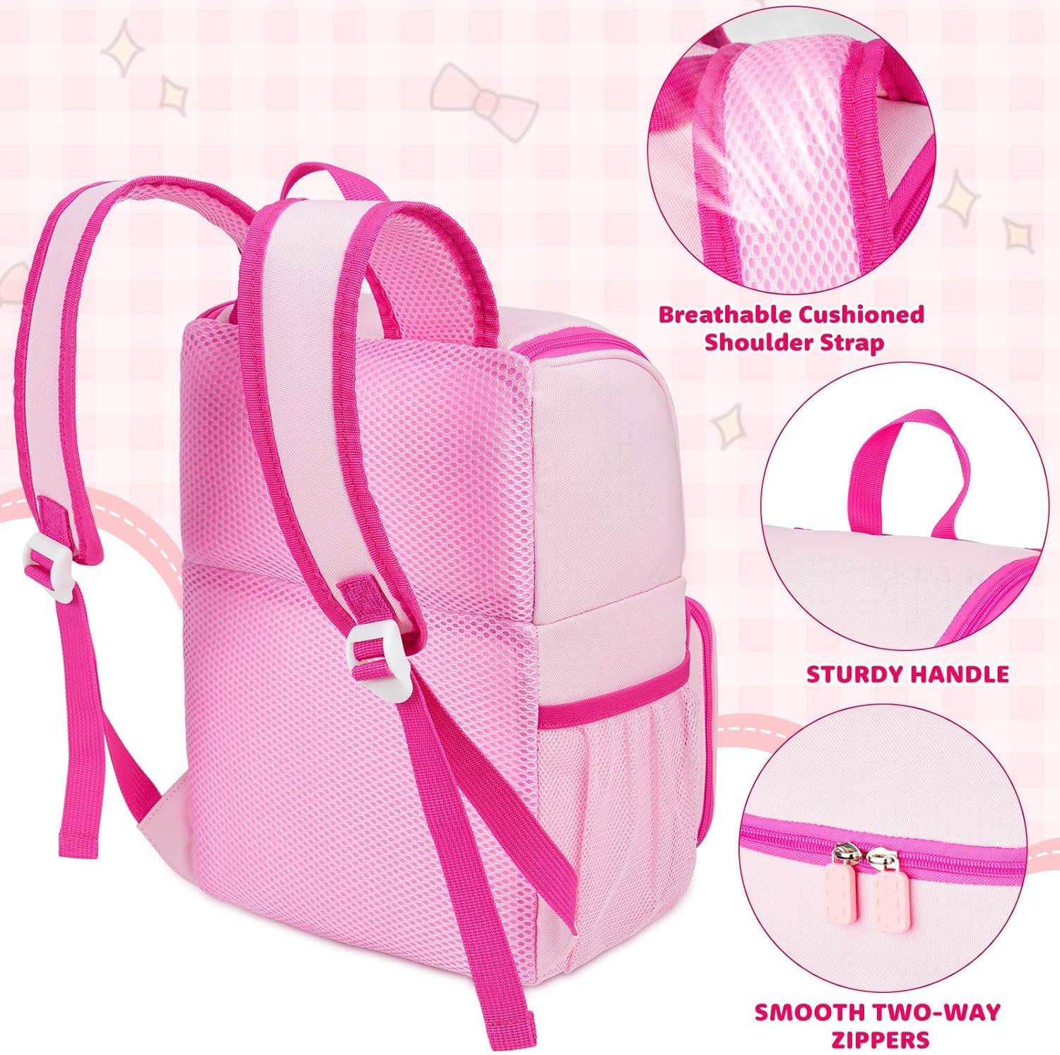 Carrying Backpack Compatible with Toniebox 2 & 1 Starter Set, Travel Storage Bag Fits for Tonies Figures Characters,Tonies Headphones & Accessories, Pink (Bag Only)
