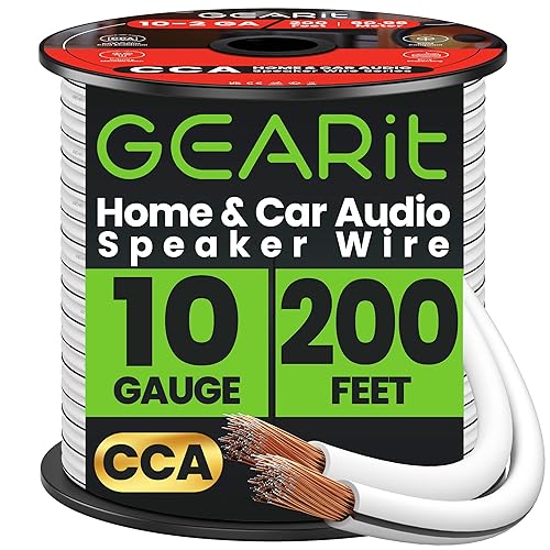 Vista 34 de GEARit Cable de altavoz de calibre 10 (100 pies), aluminio revestido de cobre, alambre de cobre de calibre grueso CCA para estéreo, sonido Negro