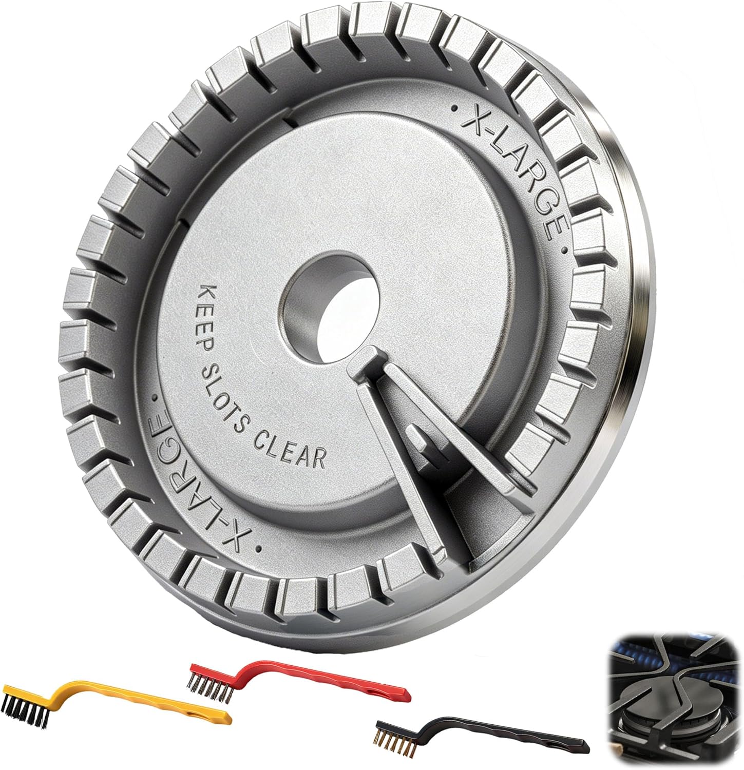 Upgraded WB16X24722 Extra Large Surface Burner Base Compatible with GE and Haier Gas Range/Stove/Oven/Cooktop,Replaces AP5986249 4454597 PS11726674 - Reliable and Precise Replacement Parts