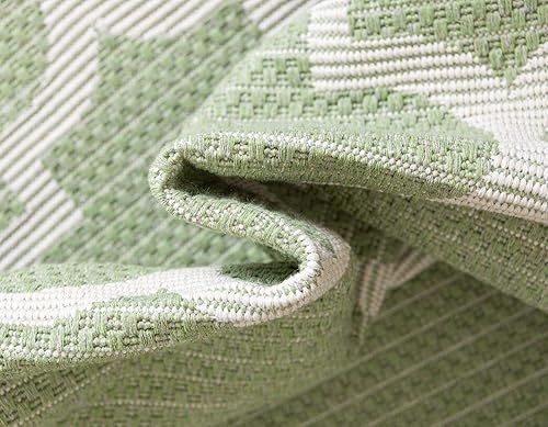 Miniatura 8 de Unique Loom Decatur Collection Trellis - Alfombra geométrica y moderna, 2.2 pies 2 pulgadas x 7 pies 4 pulgadas, verdemarfil