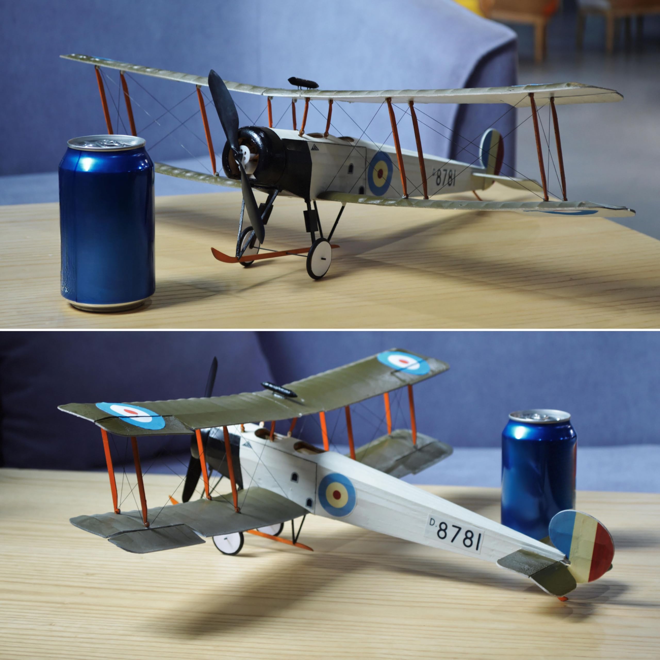 Your Day Mate Kit de aeromodelo Avro 504k Slow Flyer, Escala 1:20, 505 mm de envergadura, Kit de aeromodelo RC, aeromodelo para Construir uno Mismo, componentes de Madera de balsa Cortados con láser