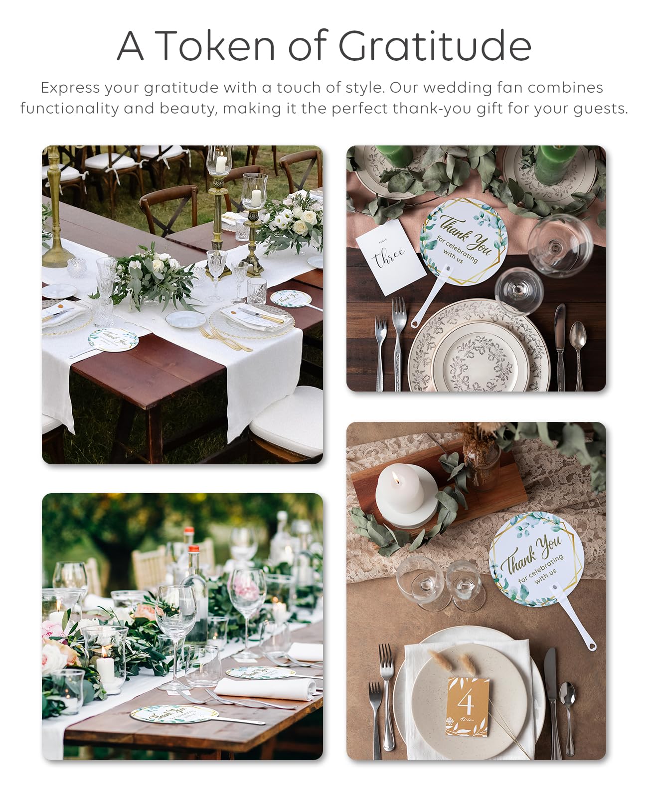 Finally プレートセット 25th THANK YOU FAN! CODGENE 100 PCS Wedding Fans, Plastic Fan in Bulk, Greenery