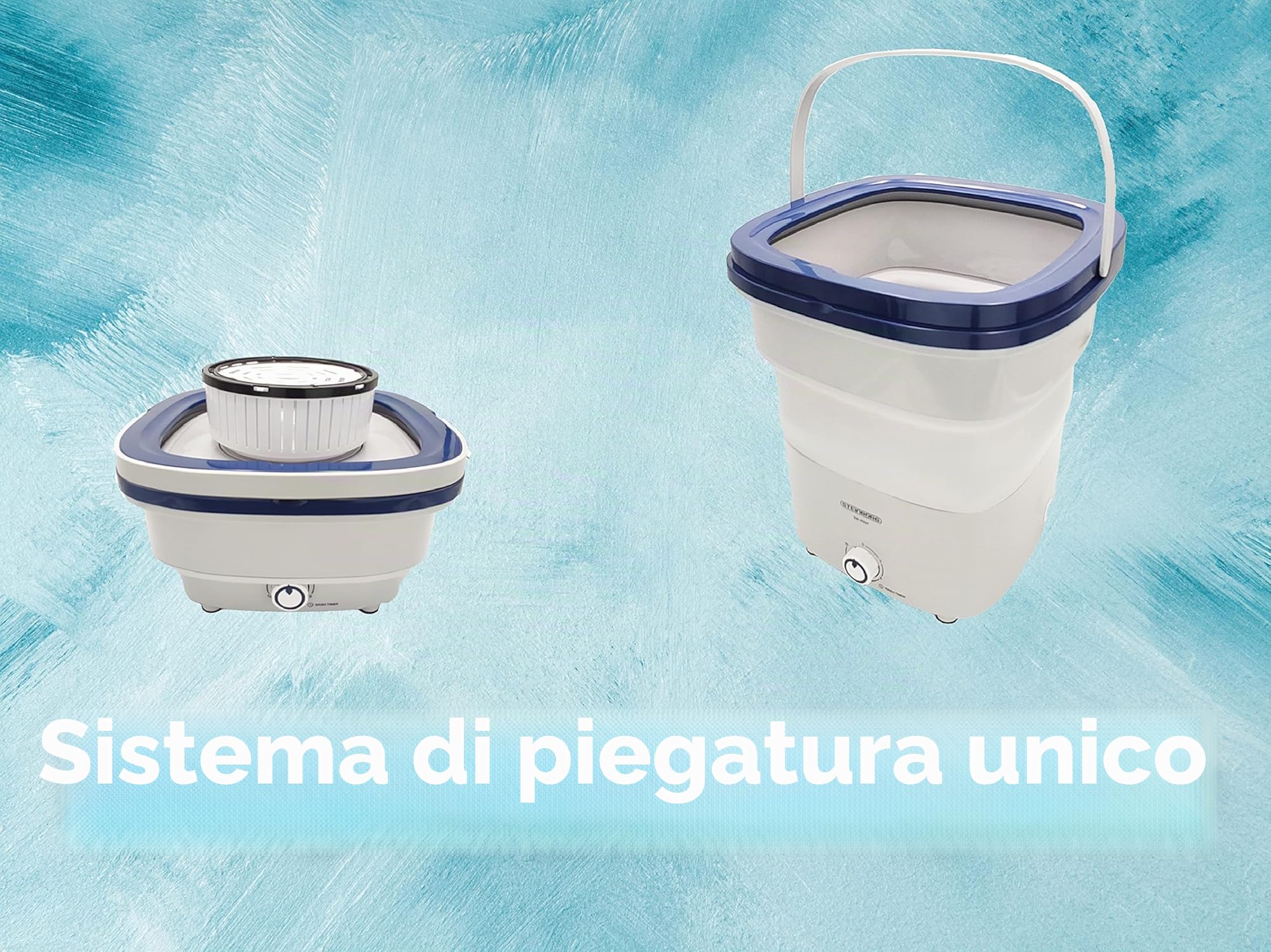 Mini lavatrice richiudibile, lavatrice automatica, fino a 1,5 kg, lavatrice da viaggio, portatile, da campeggio, potenza: 135 Watt, metodo di lavaggio: <65 dB, piccola