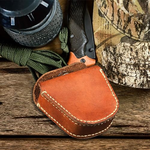 Miniatura 8 de Firedog Bolsa de municiones, bolsa de municiones para almacenamiento de cinturón de munición de cuero de caza .22Lr .38 de 0.354 in