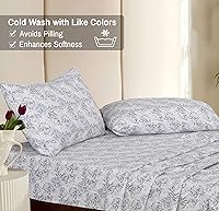 Vista 276 de RUVANTI Flannel Sheets Twin Size - 100% Cotton Double Brushed Twin Sheets Set, Deep Pockets 16 Inches, All Seasons Breathable & Extra Soft Bed Bali