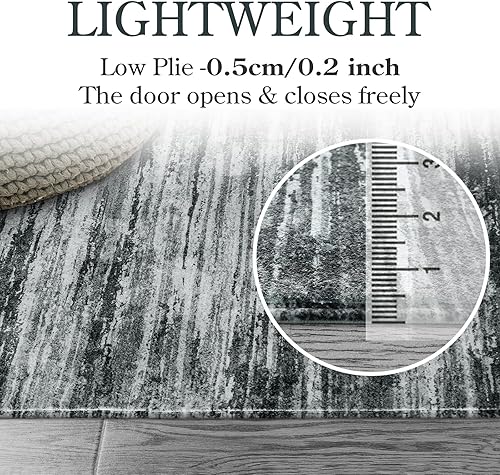 Miniatura 2 de Lahome Alfombra moderna de color degradado para pasillos, alfombra antideslizante de 2 x 6 pies, resistente a las manchas, antideslizante, lavable,