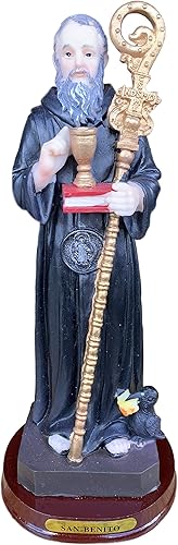 Miniatura 2 de San Benito - Figura religiosa de 8.0 in, estatua de San Benito