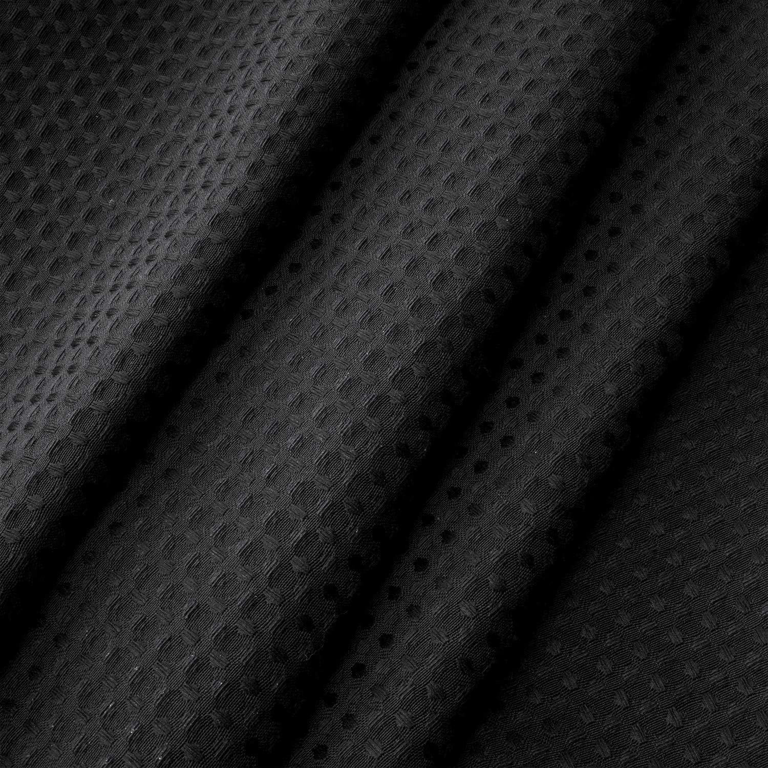 No Hooks Required Waffle Weave Shower Curtain with Snap in Liner - 71W x 74H,Hotel Grade,Spa Like Bath Curtain,Black : Home & Kitchen