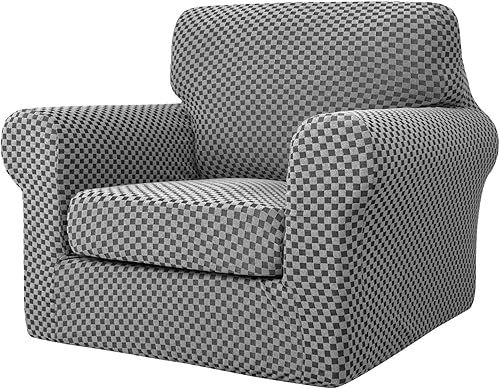 Miniatura 25 de YEMYHOM Últimas Fundas de Sofá a Cuadros de 4 Piezas para Sofá de 3 Cojines Extra Grande de Alta Elasticidad Engrosada Funda de Sofá para Perros