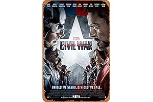 Muecddoa Movie Poster Classic Metal Sign Captain America: Civil War (2016) Wall Art