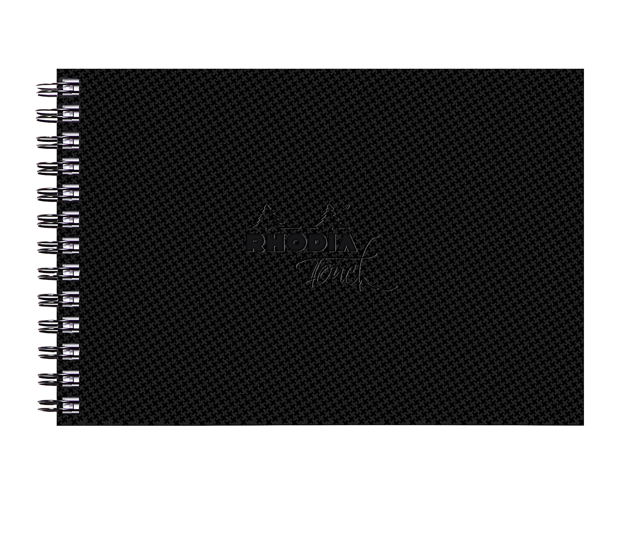 RHODIA TOUCH 116163C - Watercolour notebook 100% cotton - satin finish - 300 gsm - A5 landscape - 40 non-microperforated pages - Hardcover Watercolour Book