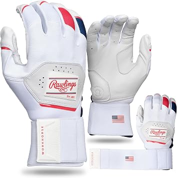 Rawlings | Workhorse Baseball Batting Gloves | Compression Strap | Adult Sizes | Multiple Colors